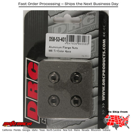 ALUMINUM FLANGE NUTS TITANIUM M6X12MM 4/PK