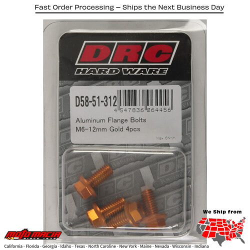 ALUMINUM FLANGE BOLTS GOLD M6X12MM 4/PK