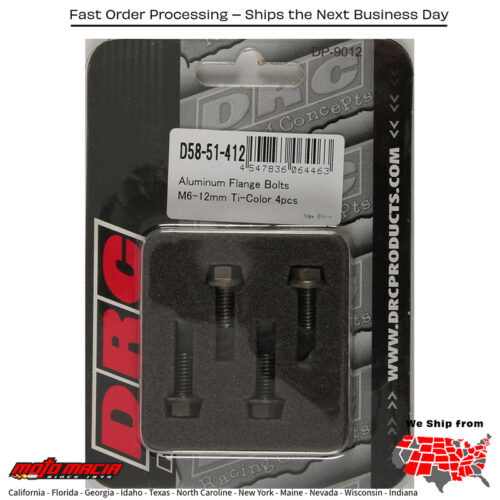 ALUMINUM FLANGE BOLTS TITANIUM M6X12MM 4/PK