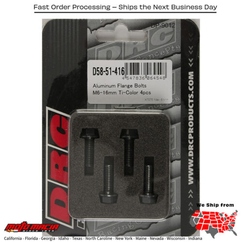 ALUMINUM FLANGE BOLTS TITANIUM M6X16MM 4/PK