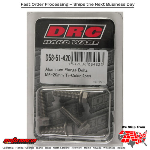 ALUMINUM FLANGE BOLTS TITANIUM M6X20MM 4/PK