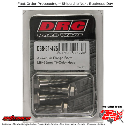 ALUMINUM FLANGE BOLTS TITANIUM M6X25MM 4/PK