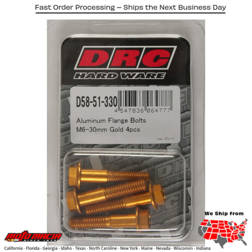 ALUMINUM FLANGE BOLTS GOLD M6X30MM 4/PK