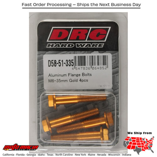 ALUMINUM FLANGE BOLTS GOLD M6X35MM 4/PK