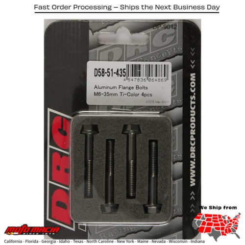 ALUMINUM FLANGE BOLTS TITANIUM M6X35MM 4/PK