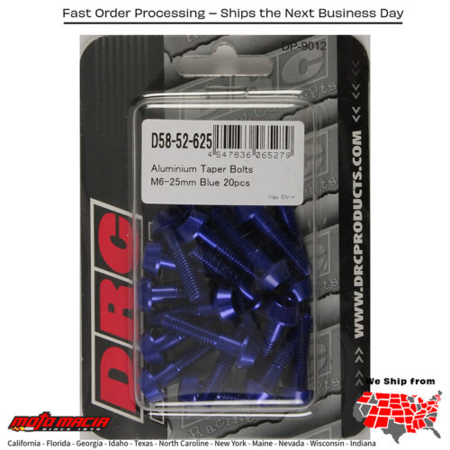 ALUMINUM TAPER BOLTS BLUE M6X25MM 20/PK
