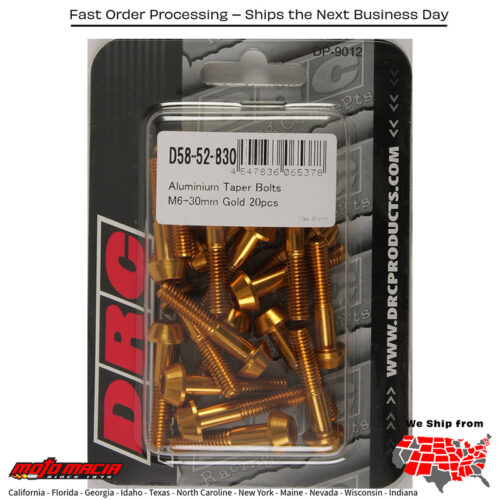 ALUMINUM TAPER BOLTS GOLD M6X30MM 20/PK