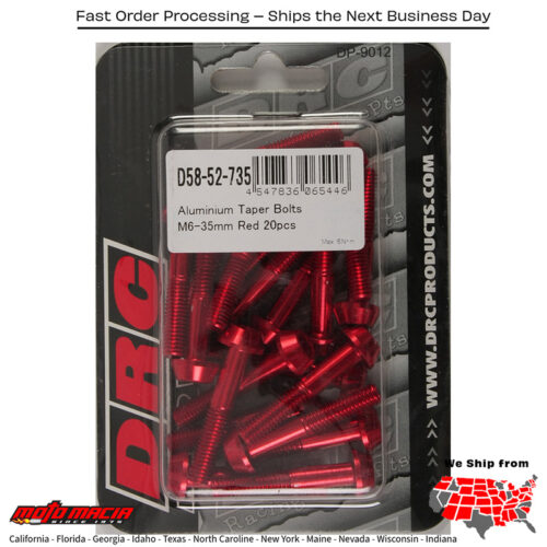 ALUMINUM TAPER BOLTS RED M6X35MM 20/PK