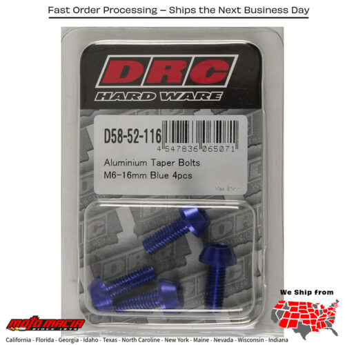 ALUMINUM TAPER BOLTS BLUE M6X16MM 4/PK
