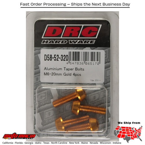 ALUMINUM TAPER BOLTS GOLD M6X20MM 4/PK