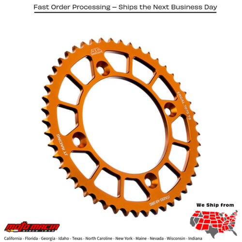 Rear Racelite Sproc (corona trasera de hierro)KET ALUM 49T-428 ORG HUSQ/KTM KTM 85 SX (17/14) 2004-2023 KTM 85 SX (19/16) 2005-2023 KTM 85 XC 2008-2009 KTM 105 SX 2007-2011