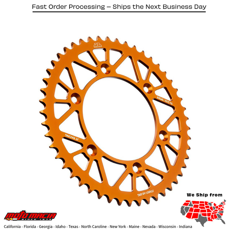 Rear Racelite Sproc (corona trasera de hierro)KET ALUM 49T-520 ORG HUS/HUSQ/KTM KTM 150 XC-W 2017-2017 KTM 350 EXC-F 2012-2017 KTM 500 XCF-W 2012-2016 KTM 350 XCF-W 2008-2016 KTM 350 XC-F 2010-2017 KTM 150 XC 2008-2015 KTM 350 SX-F 2010-201