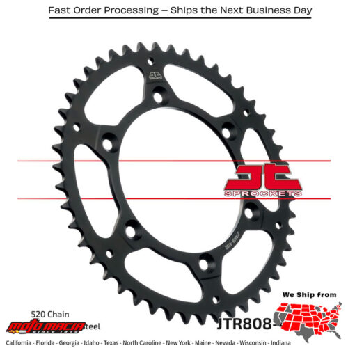 Rear Sprocket Steel (corona trasera de hierro) 47T-520 /SUZ KAWASAKI KLX400R 2003-2003 KAWASAKI KLX400SR 2003-2003 SUZUKI RMX450Z 2010-2019 SUZUKI RM-Z250 2007-2022 SUZUKI RM-Z450 2005-2022 SUZUKI DR-Z400S 2000-2020 SUZUKI DR-Z400SM 2005-20