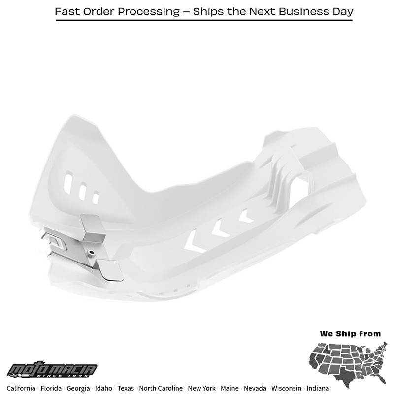 FORTRESS SKID PLATE WHITE Husqvarna FX 350 2017-2018 Husqvarna FC 250 2016-2018 Husqvarna FC 350 2016-2018 Husqvarna FE 250 2017-2019 Husqvarna FE 350 2017-2019 Husqvarna FE 350S 2019-2019 Husqvarna FE 250S 2019-2019