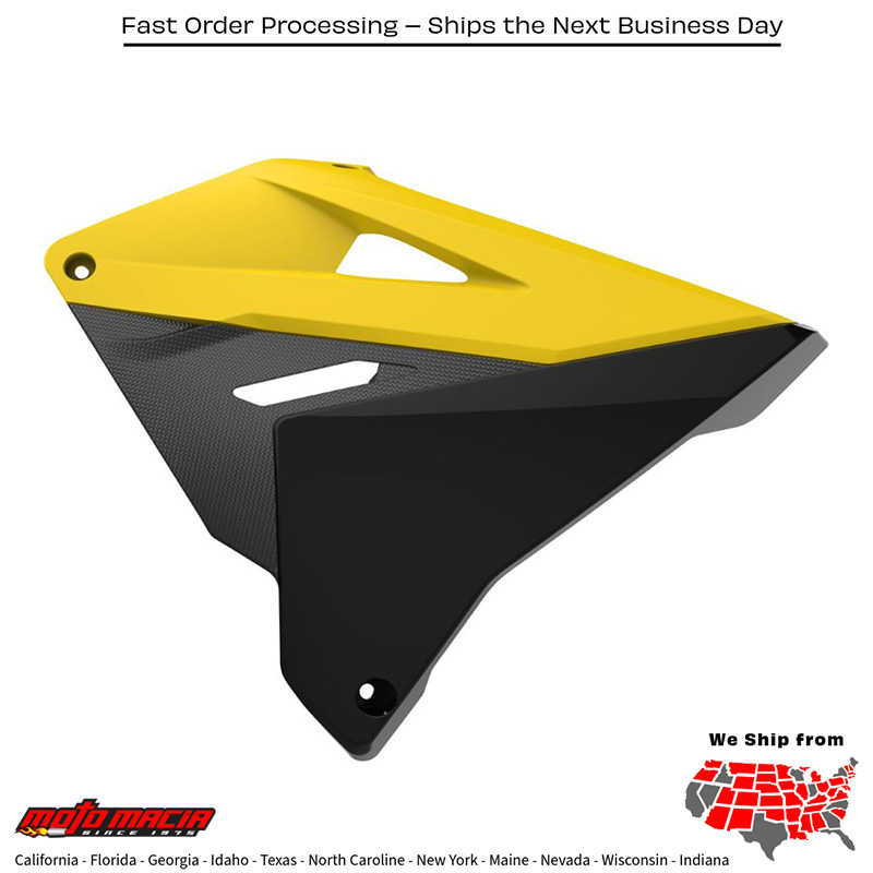 RESTYLE RADIATOR SHROUD YELLOW/BLACK Suzuki RM250 2001-2008 Suzuki RM125 2001-2008