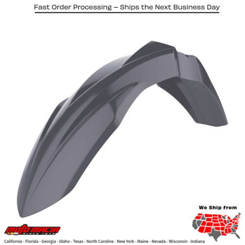 FRONT FENDER NARDO GREY  Kawasaki KX250F 2017-2024 Kawasaki KX450F 2016-2024 Kawasaki KX250 2003-2007 Kawasaki KX125 2003-2005 Kawasaki KX250X 2021-2024 Kawasaki KX450X 2021-2024