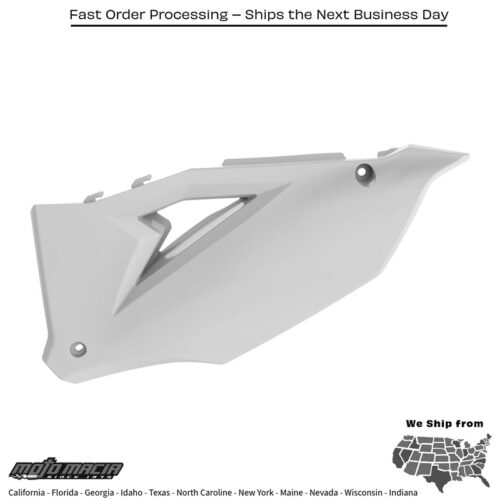 SIDE PANELS WHITE Kawasaki KX450F 2016-2024 Kawasaki KX250F 2021-2024 Kawasaki KX250X 2021-2024 Kawasaki KX450X 2021-2024