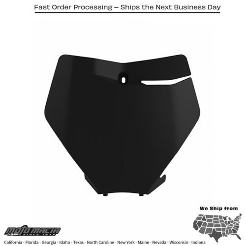 FRONT NUMBER PLATE BLACK KTM 150 SX 2019-2022 KTM 450 SX-F 2019-2022 KTM 350 SX-F 2019-2022 KTM 250 SX-F 2019-2022 KTM 125 SX 2019-2022 KTM 450 XC-F 2019-2022 KTM 350 XC-F 2019-2022 KTM 250 XC-F 2019-2022 KTM 300 XC 2019-2019