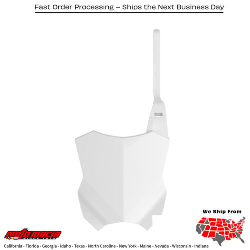 FRONT NUMBER PLATE WHITE Kawasaki KX250F 2017-2023 Kawasaki KX450F 2016-2023