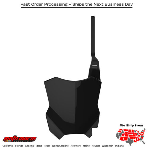 FRONT NUMBER PLATE BLACK Kawasaki KX250F 2017-2023 Kawasaki KX450F 2016-2023