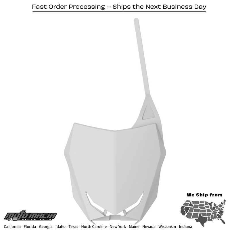 FRONT NUMBER PLATE WHITE Suzuki RM-Z450 2018-2025 Suzuki RM-Z250 2019-2025