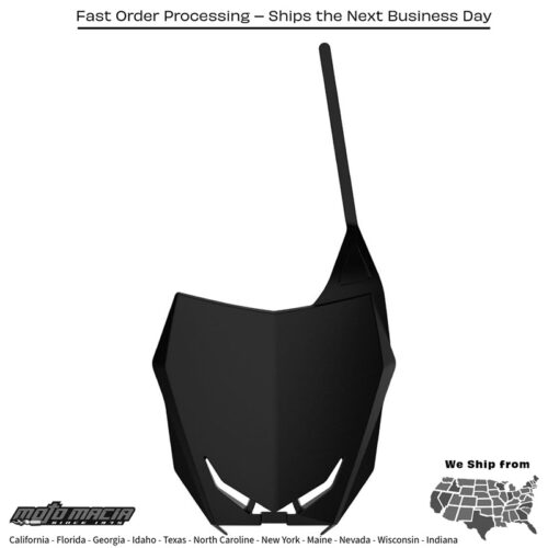 FRONT NUMBER PLATE BLACK Suzuki RM-Z450 2018-2025 Suzuki RM-Z250 2019-2025