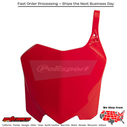 FRONT NUMBER PLATE RED Honda CRF450R 2009-2012 Honda CRF250R 2010-2013