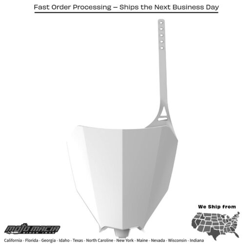 FRONT NUMBER PLATE WHITE Honda CRF450R-S 2022-2024 Honda CRF450RX 2017-2020 Honda CRF450R 2017-2020 Honda CRF250R 2018-2021 Honda CRF450R W.E. 2019-2020 Honda CRF250RX 2019-2021