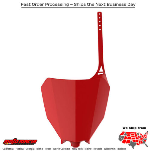 FRONT NUMBER PLATE RED Honda CRF450RX 2017-2020 Honda CRF450R 2017-2020 Honda CRF250R 2018-2021 Honda CRF450R W.E. 2019-2020 Honda CRF250RX 2019-2021 Honda CRF450R-S 2022-2024