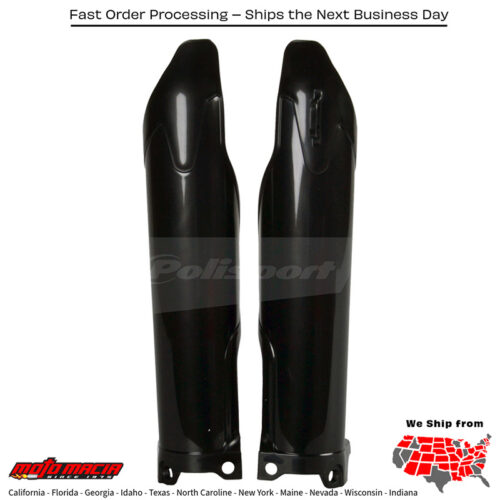 FORK GUARDS BLACK Kawasaki KX250F 2009-2024 Kawasaki KX450F 2009-2024 Kawasaki KX250X 2021-2024 Kawasaki KX450X 2021-2024