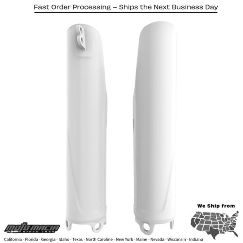FORK GUARDS WHITE Honda CRF450R 2019-2020 Honda CRF450RX 2019-2020 Honda CRF450X 2019-2020 Honda CRF250R 2019-2021 Honda CRF450R W.E. 2019-2020 Honda CRF450L 2019-2020 Honda CRF250F 2019-2021 Honda CRF250L 2019-2021 Honda CRF250LA ABS 2019-