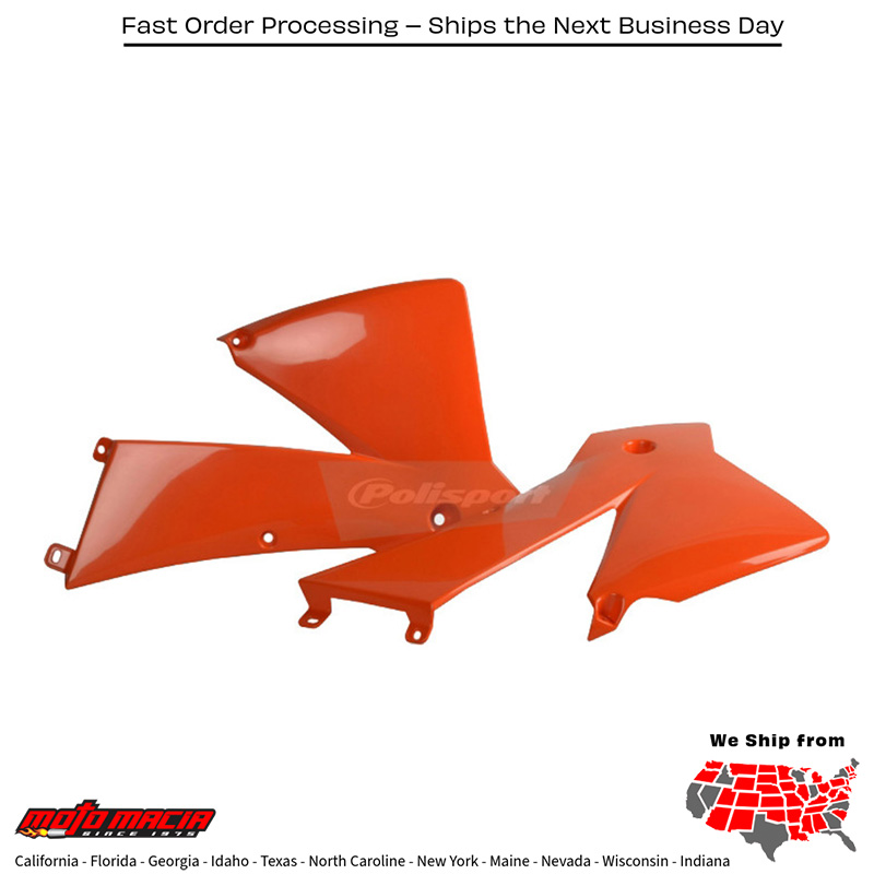 RADIATOR SHROUD ORANGE KTM 150 SX 2004-2004 KTM 250 SX 2001-2004 KTM 450 SX-F 2003-2004 KTM 125 Exc 2003-2004 KTM 400 EXC 4-Stroke 2003-2004 KTM 525 SX 4-Stroke 2003-2003 KTM 125 SX 2001-2004 KTM 200 Exc 2003-2004 KTM 250 EXC 2003-2004 KTM
