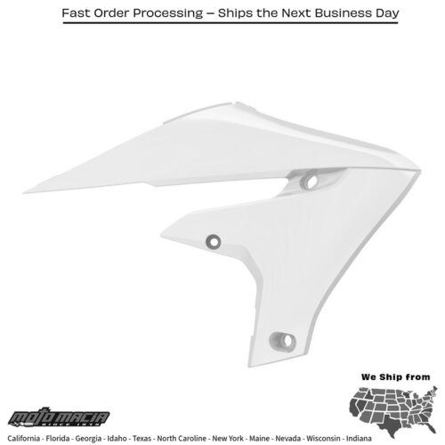 RADIATOR SHROUD WHITE Yamaha YZ450F 2018-2022 Yamaha YZ250F 2019-2023 Yamaha YZ250X 2019-2023 Yamaha YZ450FX 2019-2023
