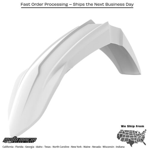 FRONT FENDER WHITE Yamaha YZ250F 2019-2023 Yamaha YZ250X 2019-2023 Yamaha YZ125 2022-2024 Yamaha YZ250 2022-2024