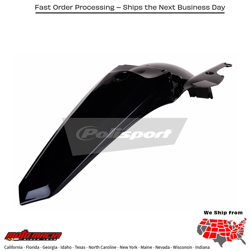 REAR FENDER BLACK Yamaha YZ450FX 2018-2018 Yamaha YZ250F 2014-2018 Yamaha YZ450F 2014-2017