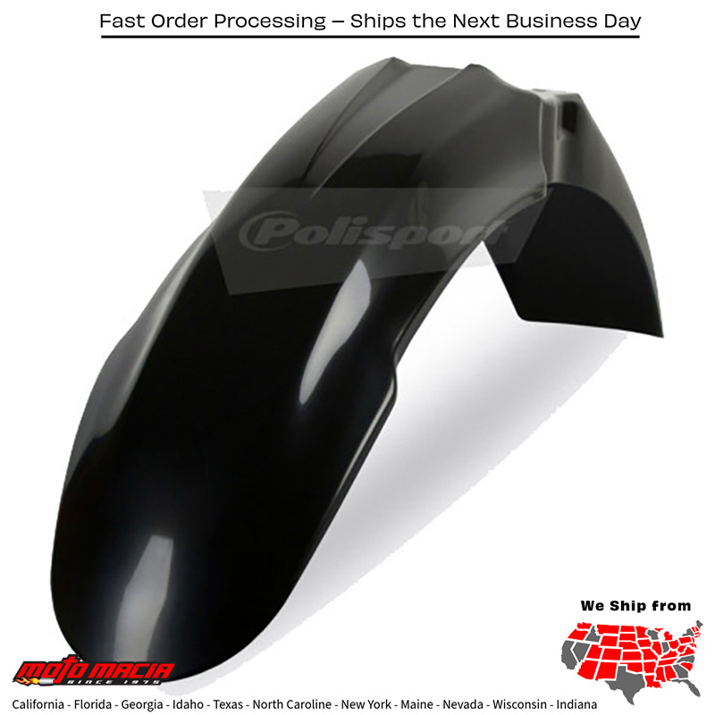 FRONT FENDER BLACK Suzuki RM-Z250 2004-2006 Kawasaki KX250F 2004-2008 Kawasaki KX450F 2006-2008 Kawasaki KX250 2003-2007 Kawasaki KX125 2003-2005