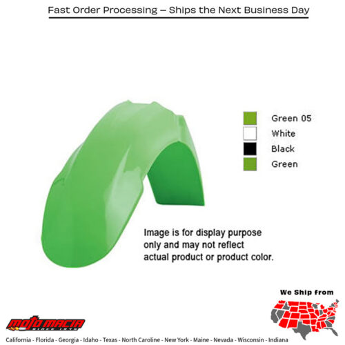 FRONT FENDER GREEN Kawasaki KX125 2003-2005 Kawasaki KX250F 2004-2008 Kawasaki KX450F 2006-2008 Kawasaki KX250 2003-2007