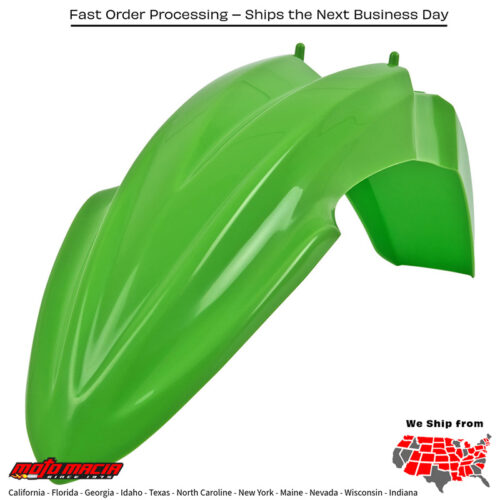 FRONT FENDER GREEN Kawasaki KX85 2014-2025 Kawasaki KX100 2014-2021 Kawasaki KX112 2022-2025