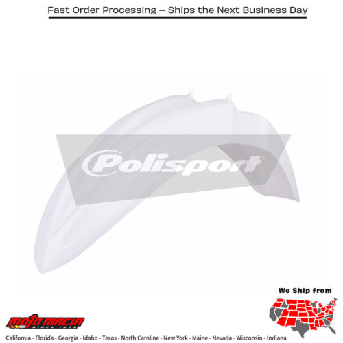 FRONT FENDER WHITE Kawasaki KX85 2014-2025 Kawasaki KX100 2014-2021 Kawasaki KX112 2022-2025