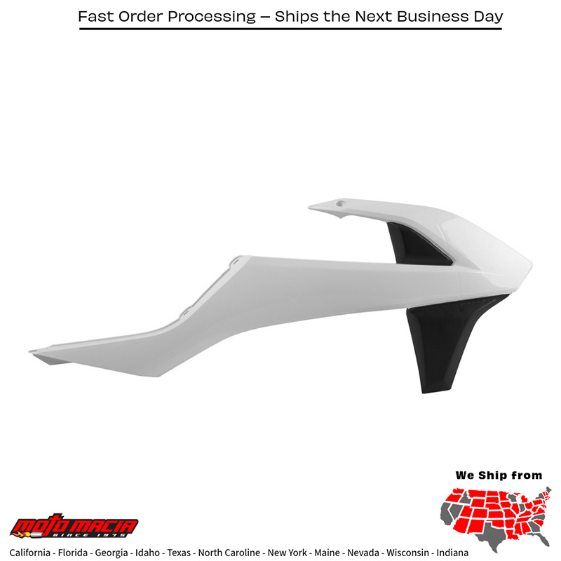 RADIATOR SHROUD WHITE/BLACK KTM 300 EXC 2017-2017 KTM 150 XC-W 2017-2019 KTM 350 EXC-F 2017-2019 KTM 350 XC-F 2016-2018 KTM 350 SX-F 2016-2018 KTM 250 SX-F 2016-2018 KTM 250 XC-W 2017-2018 KTM 500 EXC-F 2017-2019 KTM 300 XC-W 2017-2018 KTM