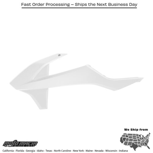 RADIATOR SHROUD WHITE KTM 150 XC-W 2017-2019 KTM 350 EXC-F 2017-2019 KTM 350 XCF-W 2016-2016 KTM 350 XC-F 2016-2018 KTM 350 SX-F 2016-2018 KTM 250 SX 2017-2017 KTM 250 SX-F 2016-2018 KTM 250 XC 2017-2017 KTM 250 XC-W 2017-2018 KTM 500 EXC-F