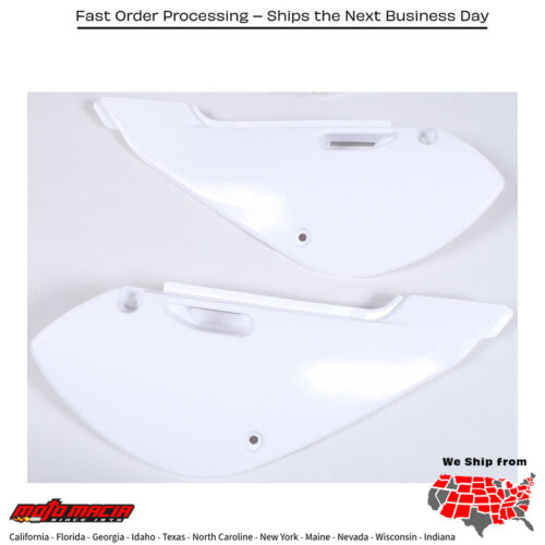 SIDE PANELS WHITE Kawasaki KLX110 2002-2013 Kawasaki KLX110L 2010-2013 Kawasaki KX65 2000-2024 Suzuki DR-Z110 2003-2006 Suzuki RM65 2003-2005