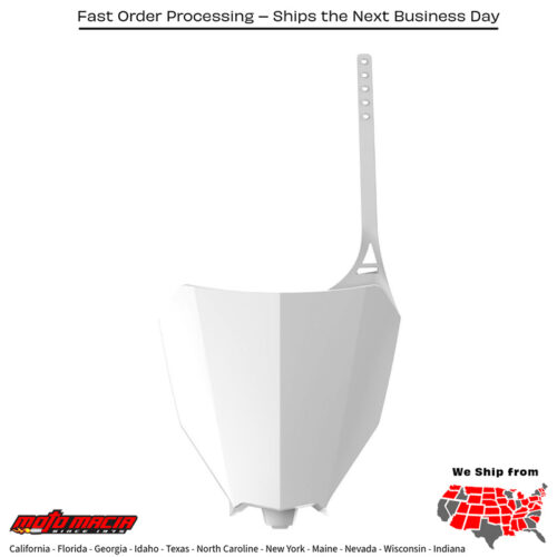 FRONT NUMBER PLATE WHITE Honda CR125R 2004-2007 Honda CR250R 2004-2007