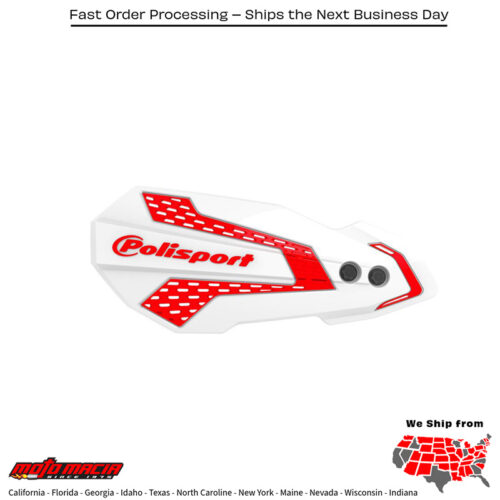 MX FLOW HANDGUARDS WHITE/RED Gas-Gas EC 300 2021-2024 Gas-Gas EC 250 2021-2024 Gas-Gas EC 250F 2021-2022 Gas-Gas EC 350F 2021-2023