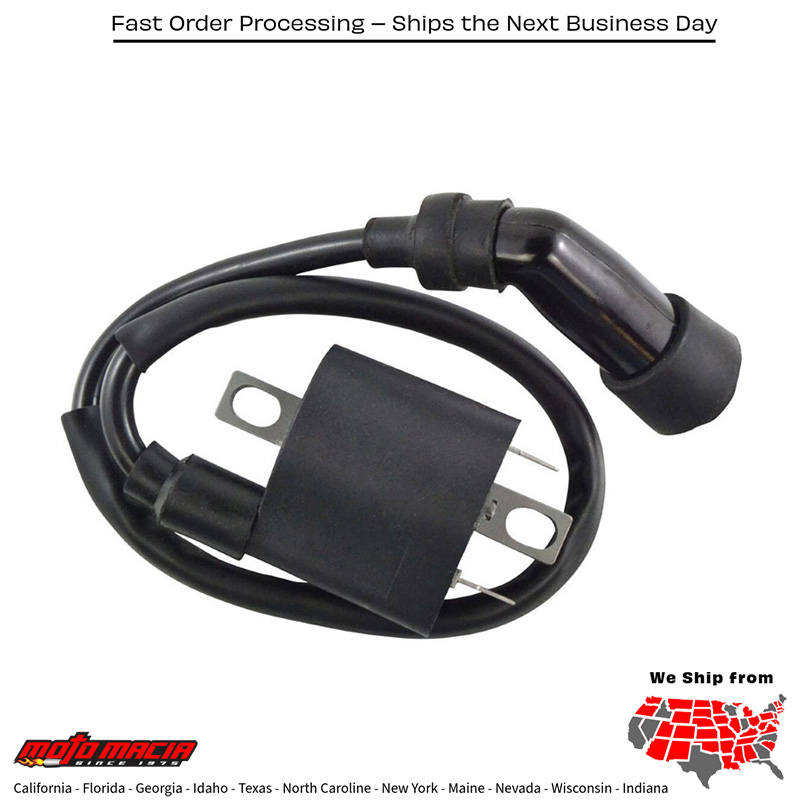 EXTERNAL IGNITION COIL W/SPARK PLUG CAP Yamaha YXM700 Viking 2014-2018 Suzuki DR125SE 1994-1996 Yamaha YXR700F Rhino 700 2008-2013 Suzuki LT-A400 King Quad 2008-2009 Suzuki LT-F400 King Quad 2008-2008