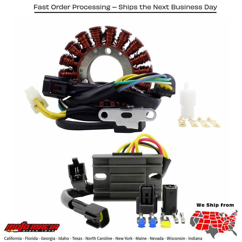 HIGH OUTPUT STATOR KIT +20% STATOR+REGULATOR+PICUP COIL Kawasaki KLX400R 2003-2003 Suzuki DR-Z400S 2000-2016 Suzuki DR-Z400E Non CA Model 2000-2008 Suzuki DR-Z400 2000-2004 Suzuki DR-Z400E CA Model 2004-2007 Kawasaki KLX400R CA MODEL 2004-2