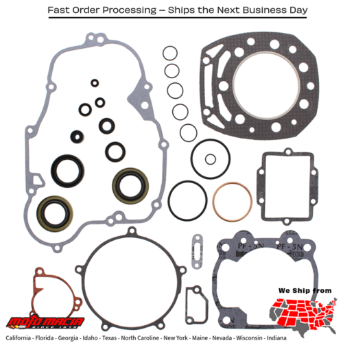Complete Gasket Set With Oil Seals Kawasaki Kx500 88-88