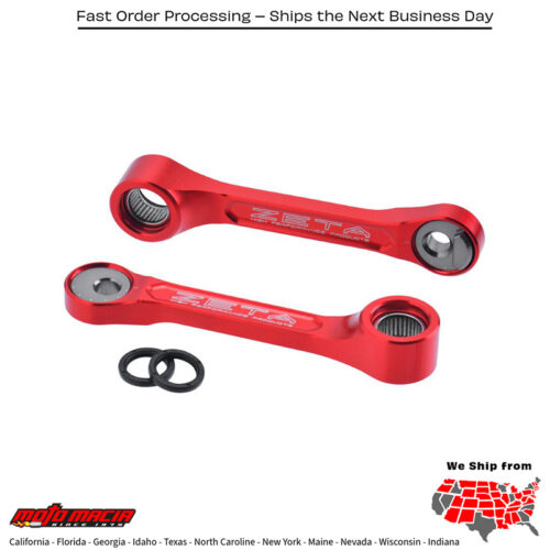 ADJUSTABLE LOWERING LINK  RED Honda CRF450RX 2021-2024 Honda CRF450R 2021-2022 Honda CRF250R 2022-2024 Honda CRF250RX 2022-2024
