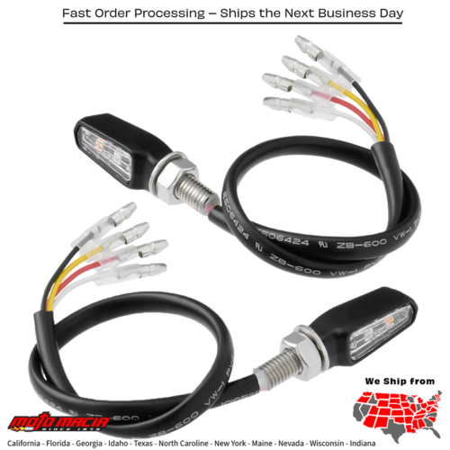 701 LED TURN SIGNALS W/TAILLIGHT BLK W/CLR LENS PR