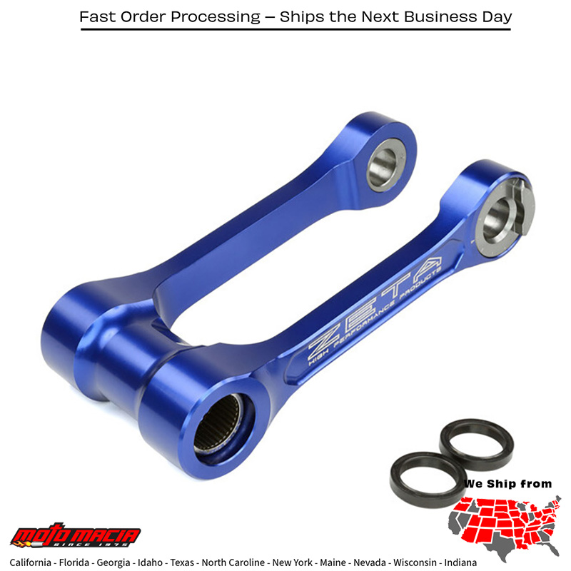 ADJUSTABLE LOWERING LINK BLUE Yamaha YZ250X 2016-2024 Yamaha YZ125 2006-2024 Yamaha YZ250 2006-2024 Yamaha YZ125X 2020-2024